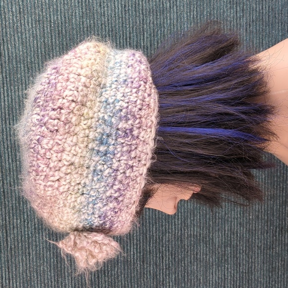 Vintage, Super Soft, Knit Winter Hat In Pretty Pastels - Picture 2 of 5